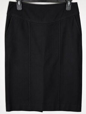 Banana Republic Black Stretch Pencil Skirt with Panel Seams Size 8 Tall